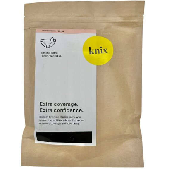 KNIX Zones+ Ultra Leakproof Bikini Back Coverage Womens XS Black Sealed Package - Picture 5 of 11